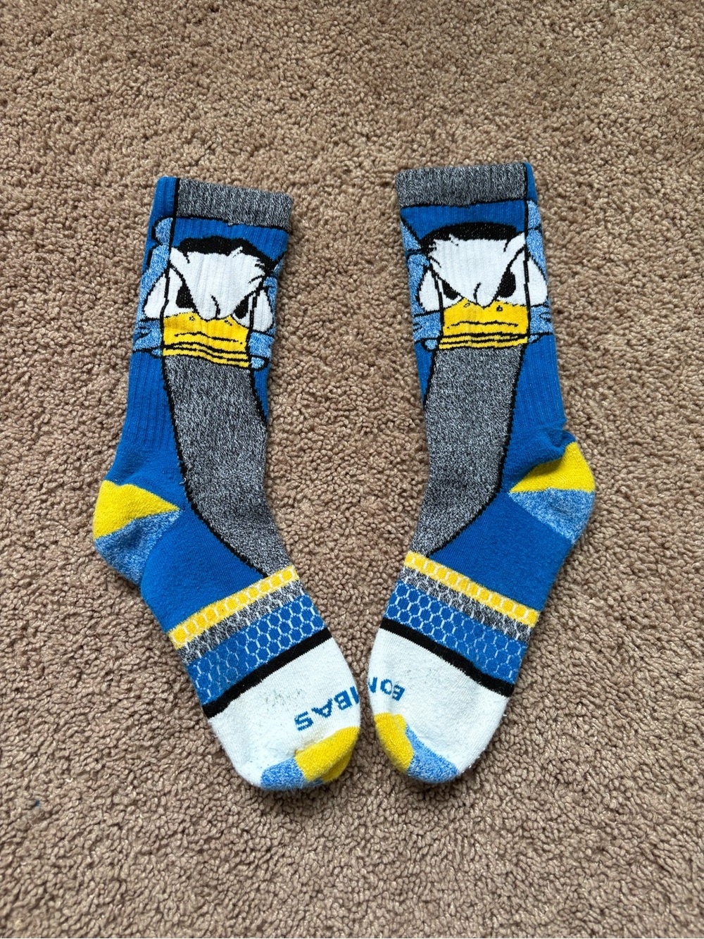 Bombas Blue, Yellow & Gray Duck Graphic Crew Socks - Men's Athletic